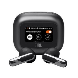 JBL Live Flex 3 - Black - True wireless noise-cancelling open-stick earbuds - Hero